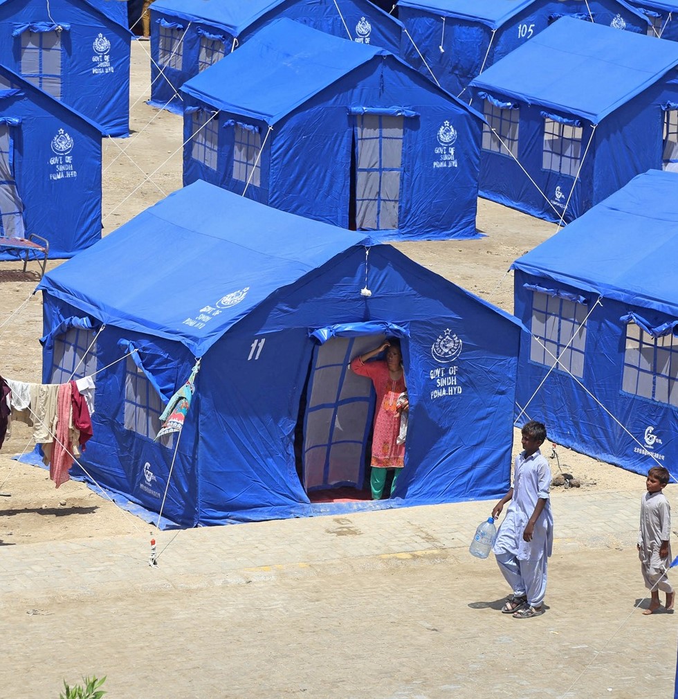 Tent Village in Hyderabad, Pakistan for rescue affected Flood in Pakistan 2022