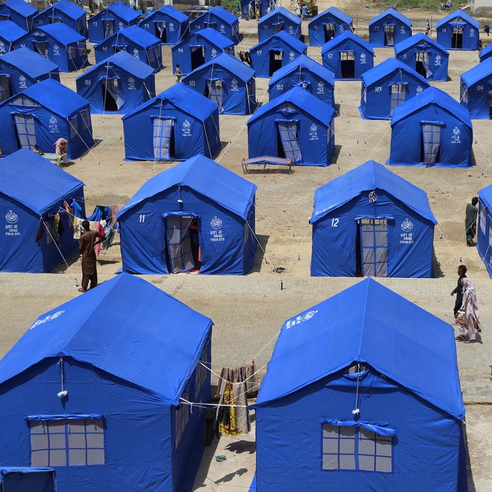 Tent Village in Hyderabad, Pakistan for rescue affected Flood in Pakistan 2022